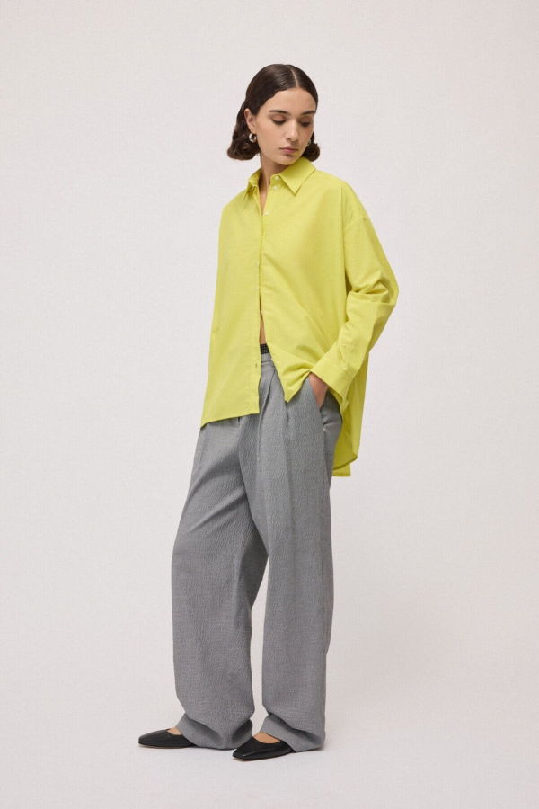 Ottod'Ame Oversized Button Down Top - Chartreuse