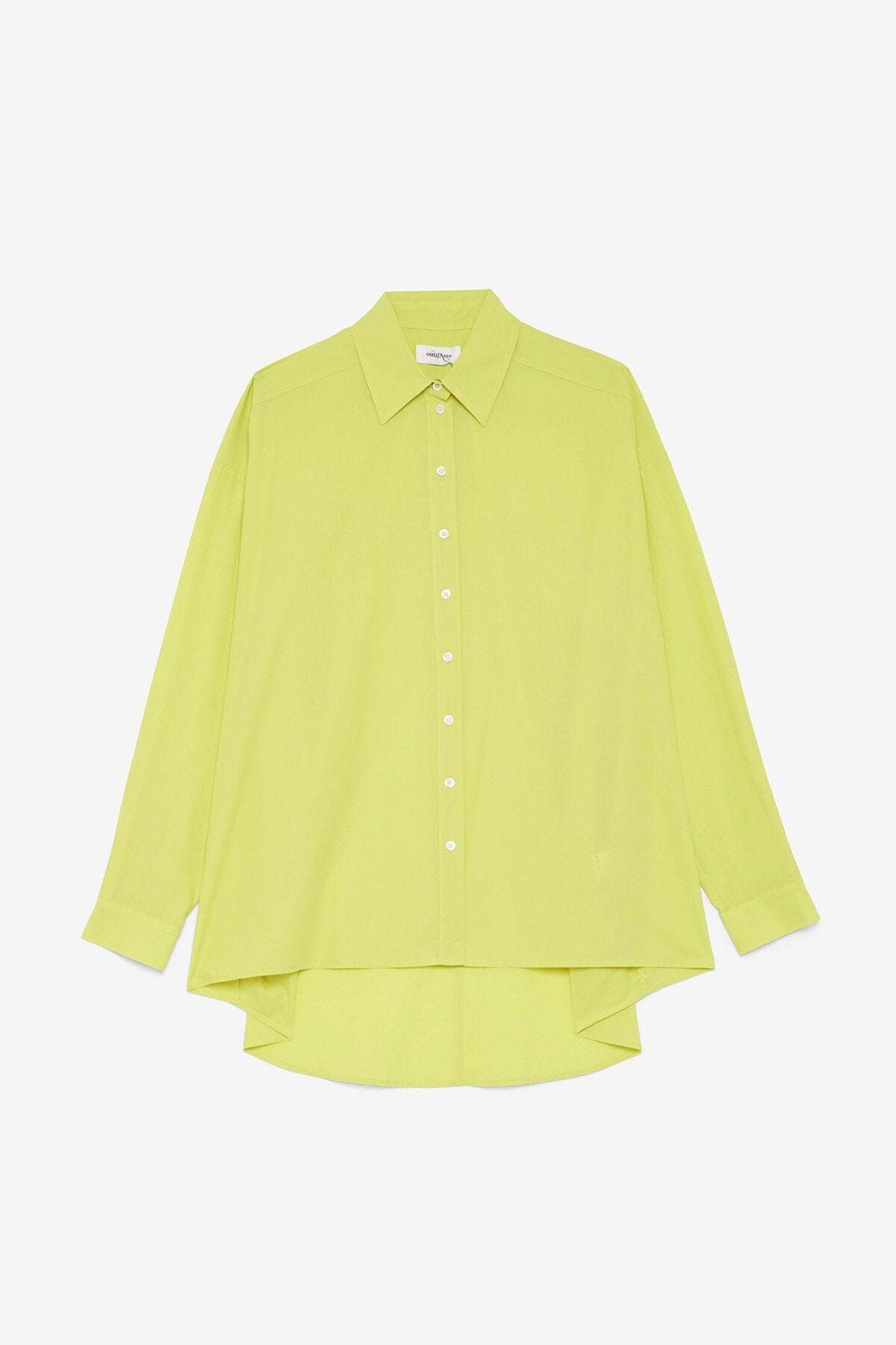 Ottod'Ame Oversized Button Down Top - Chartreuse - Image 2 of 5
