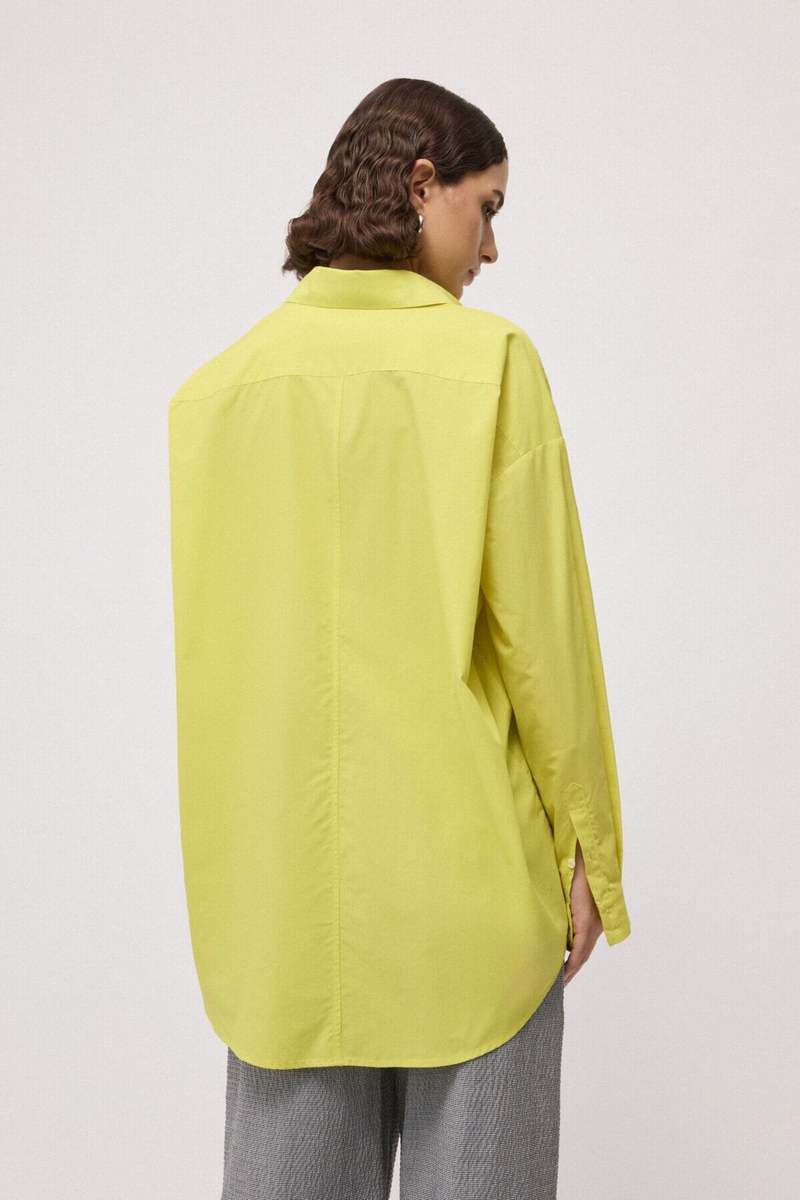 Ottod'Ame Oversized Button Down Top - Chartreuse