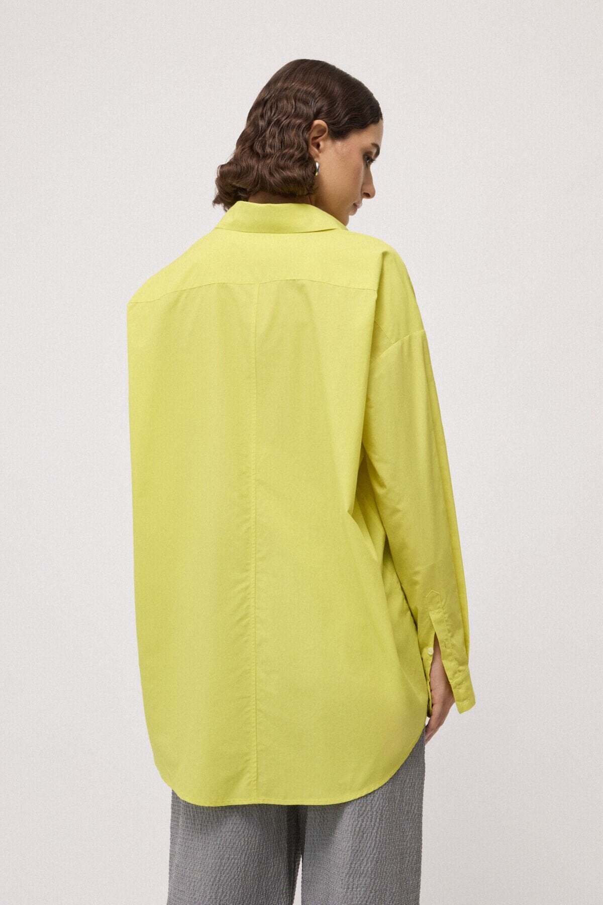 Ottod'Ame Oversized Button Down Top - Chartreuse - Image 4 of 5