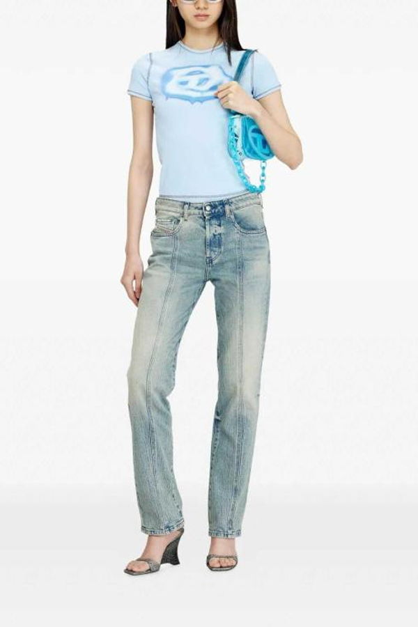 DIESEL Short Sleeve T-Shirt - Light Blue