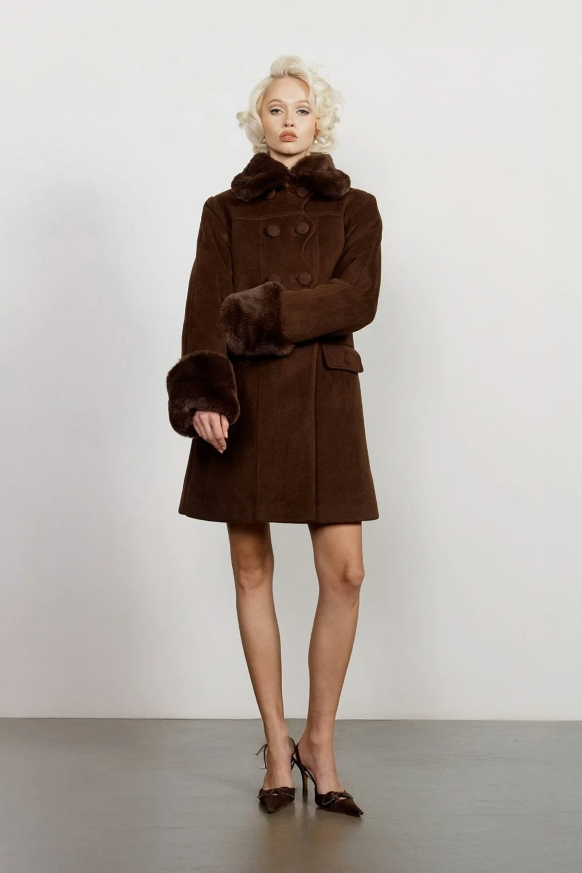 House of Sunny The Dolly Coat - Rosewood Brown - Image 1 of 11