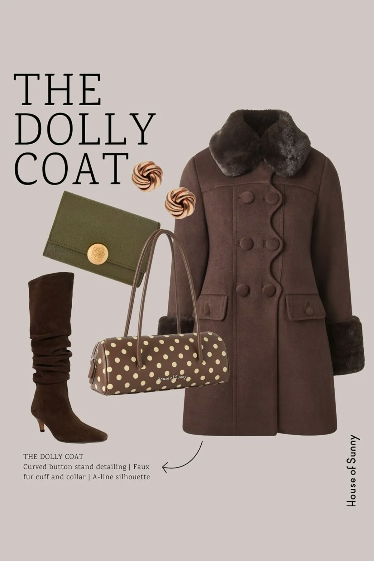 House of Sunny The Dolly Coat - Rosewood Brown - Image 6 of 11
