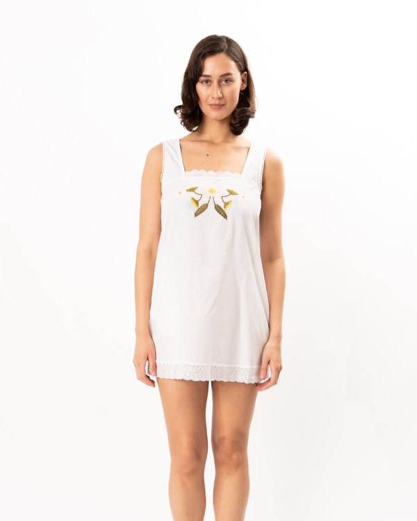 ciao lucia Edeme Embroidered Linen Dress - White ciao lucia Edeme Embroidered Linen Dress - White