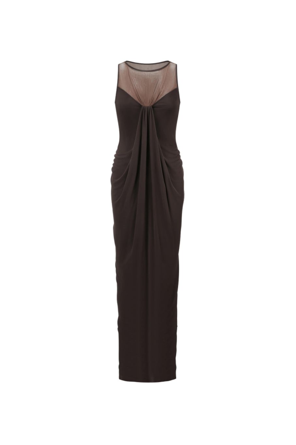 Oude Waag Coffee Twisted Maxi Dress - Coffee
