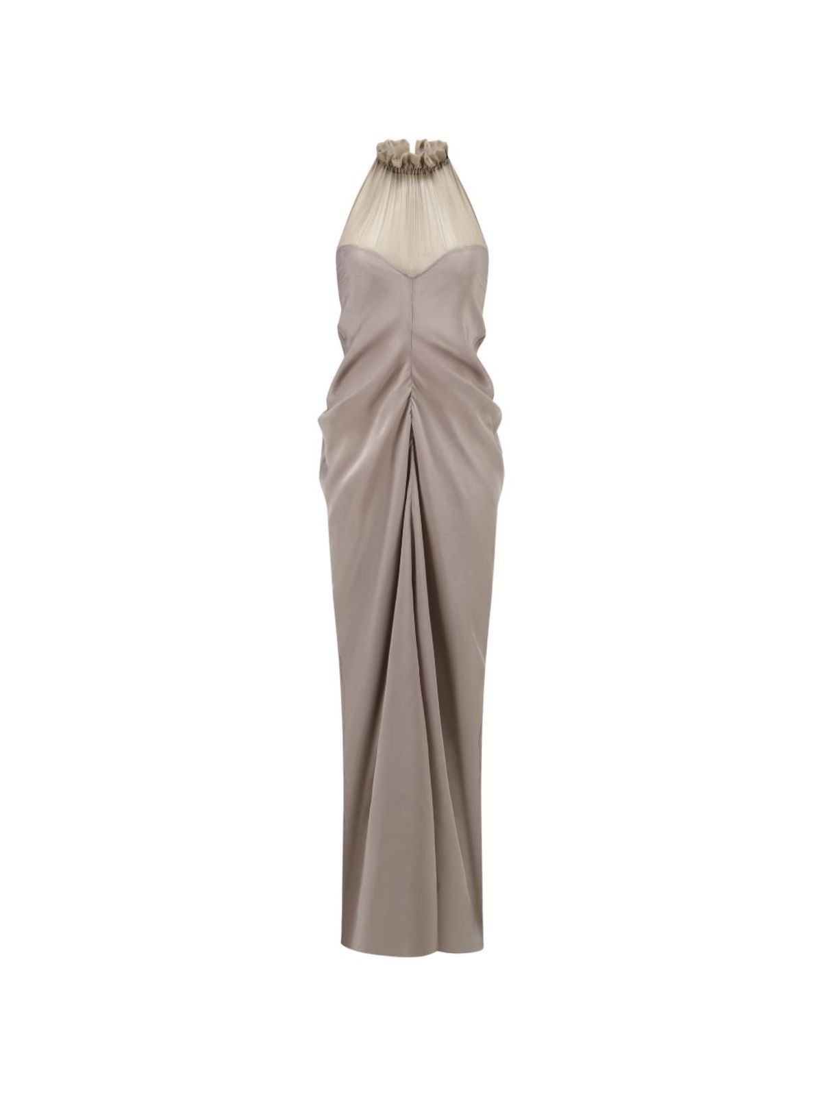 Oude Waag Ruched Halterneck Maxi Dress - Gray - Image 1 of 2