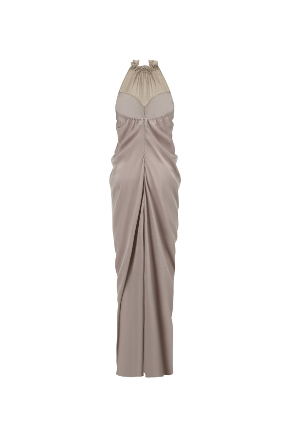 Oude Waag Ruched Halterneck Maxi Dress - Gray