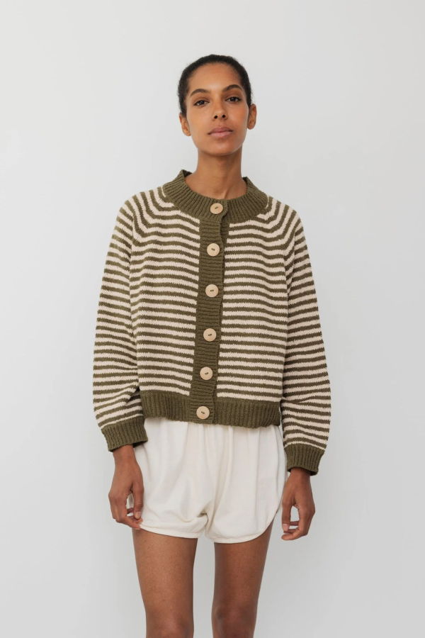 Wol Hide Striped Bomber Cardigan