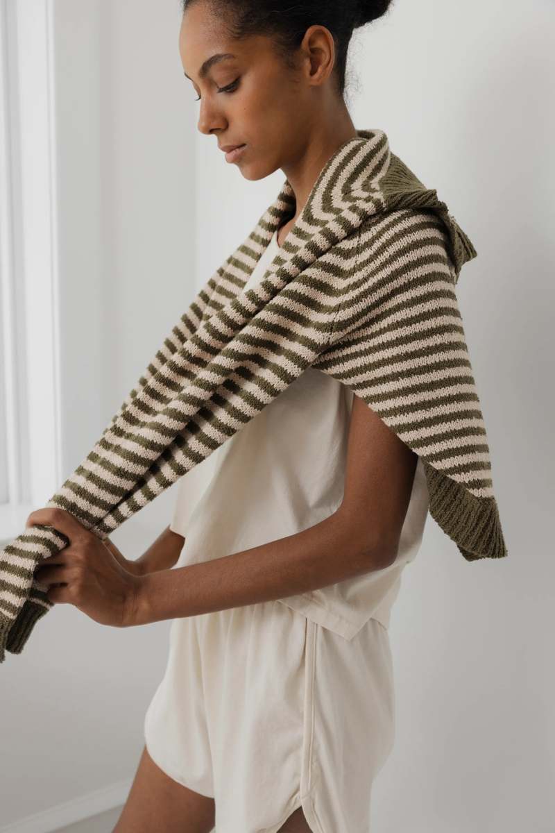 Wol Hide Striped Bomber Cardigan