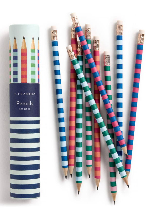 E. Frances Paper Varsity Stripes Pencil Set