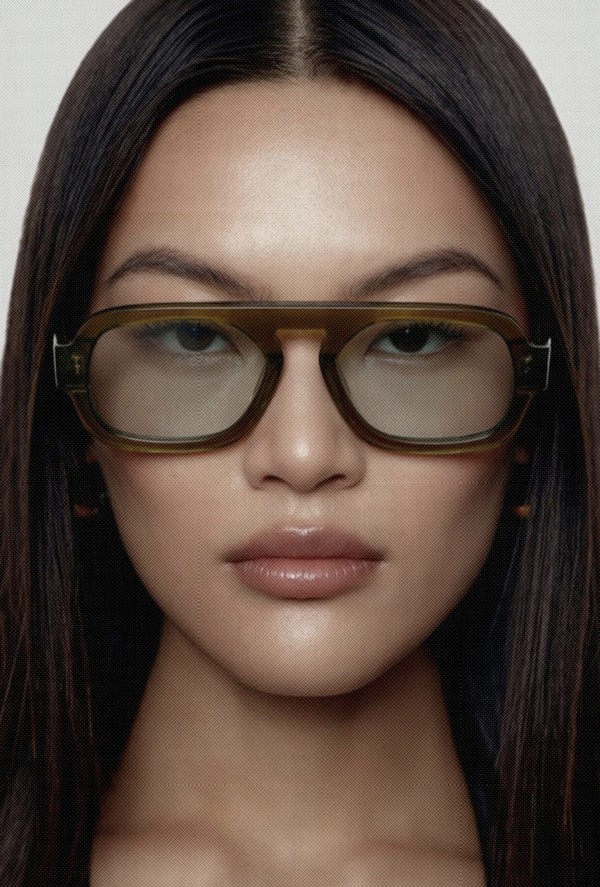 Elisa Johnson Jane Mini in Olive Green Sunglasses