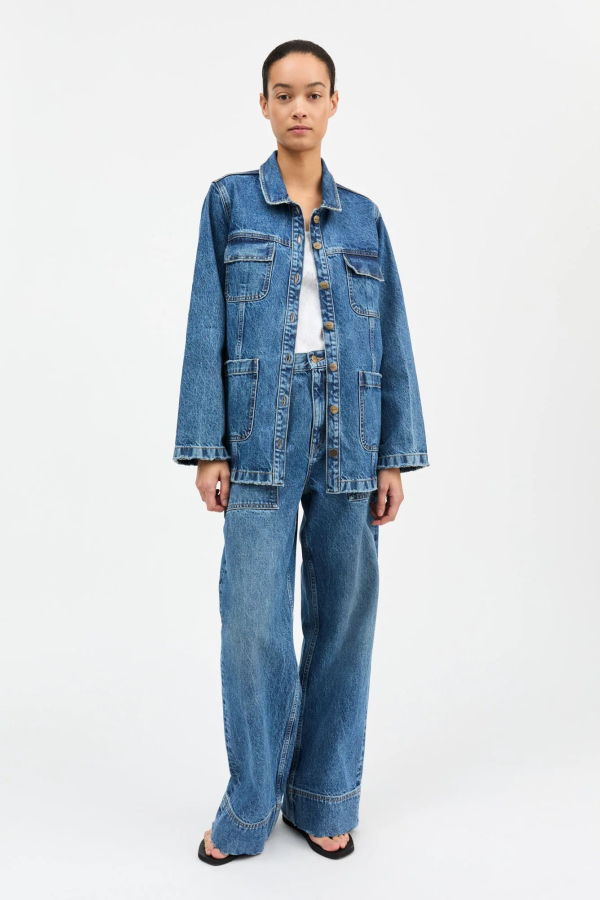 Skall Margaux Shirt Overshirt Slouchy Blue