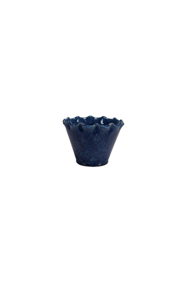 Creative Co-Op Small Painted Stoneware Planter Pot with Drainage Holes