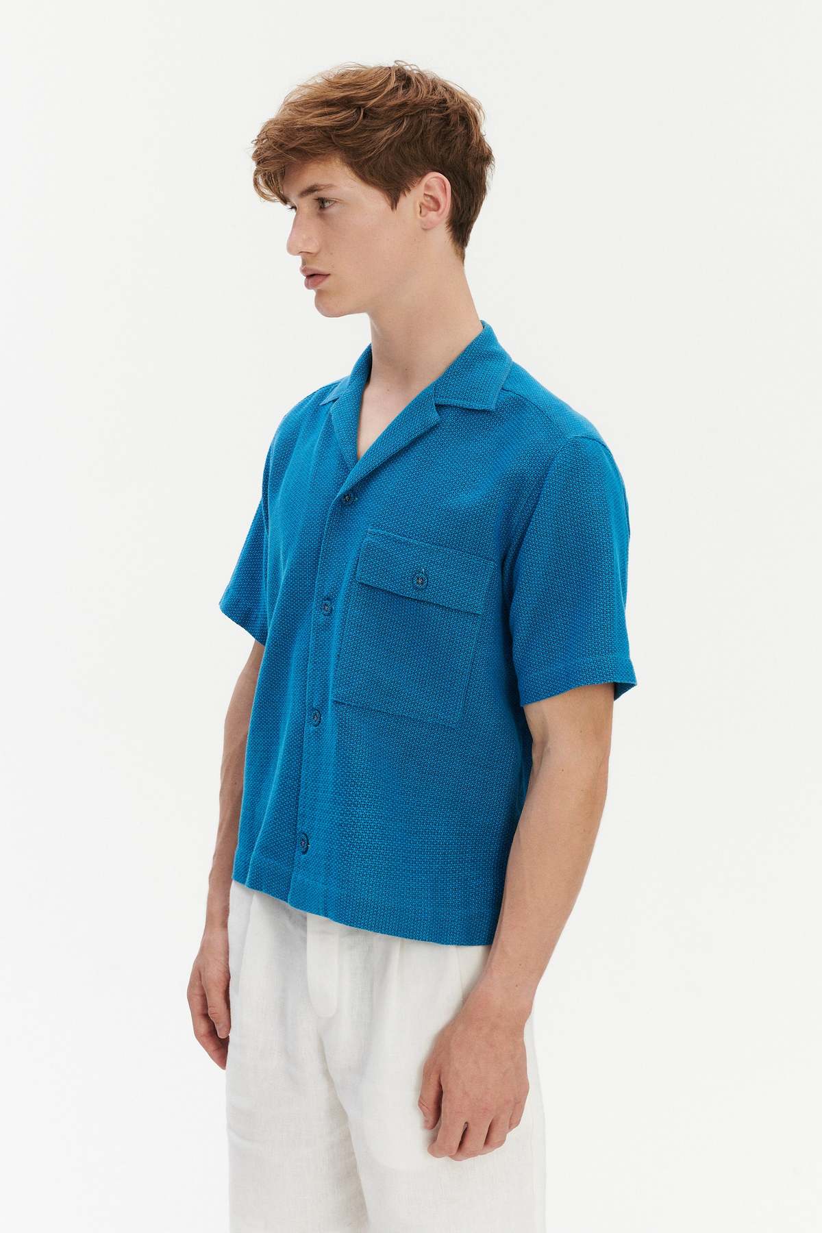 Delikatessen Camp Collar Shirt in Structured and Light Cotton - Image 6 of 8