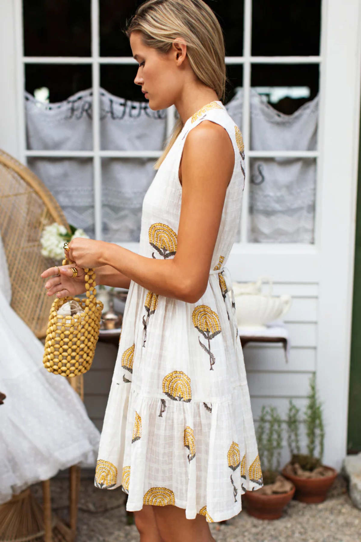 Emerson Fry Indigo Tier Short Dress - Marigolds - Image 3 of 5