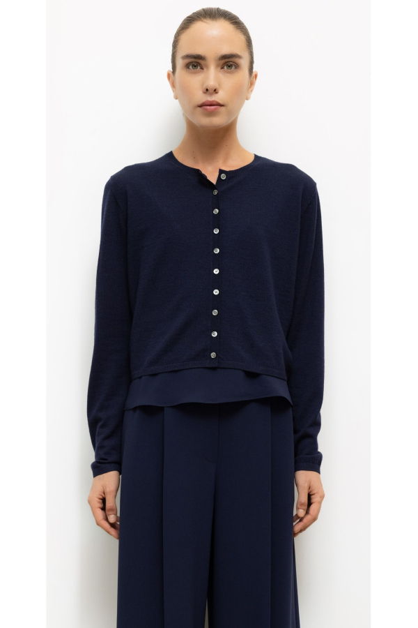Leset James Crew Cardigan - Midnight
