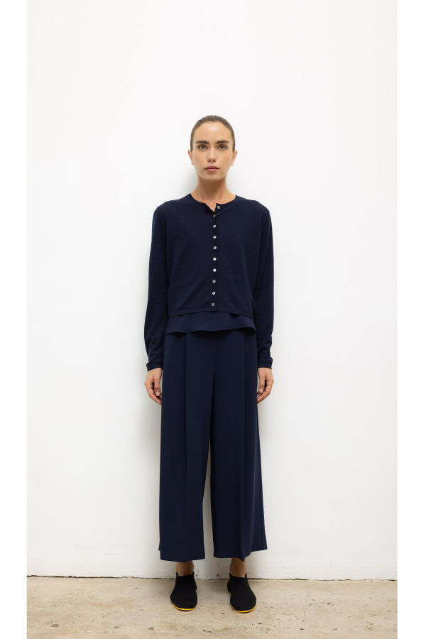 Leset James Crew Cardigan - Midnight