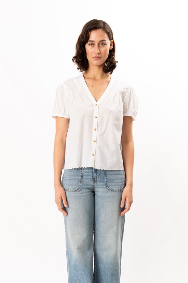 ciao lucia Izaro Embroidered Cotton Top - White