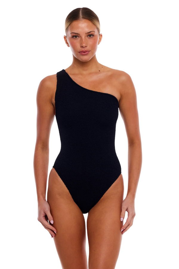Love & Bikinis Amalfi One Shoulder One Piece Swimsuit - Black