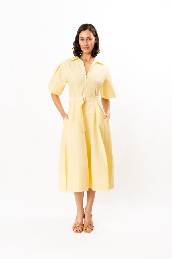 Jonathan Simkhai Meridith Cotton Midi Dress - Buttercream