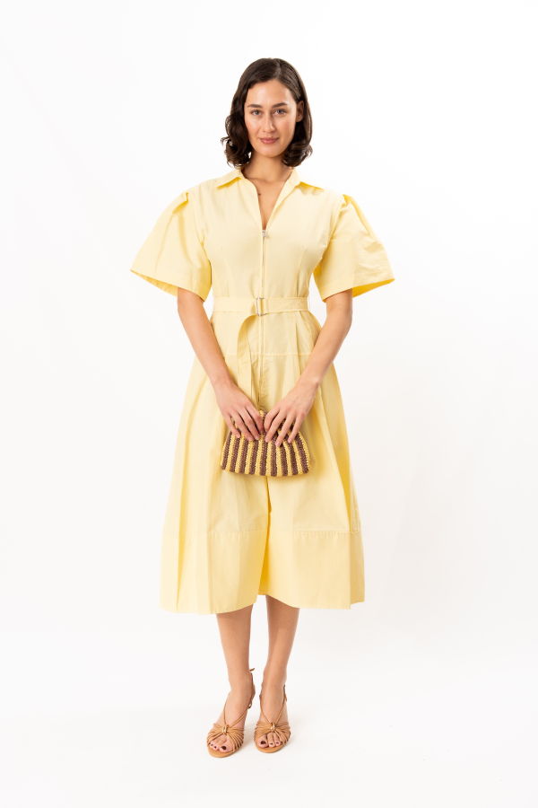 Jonathan Simkhai Meridith Cotton Midi Dress - Buttercream
