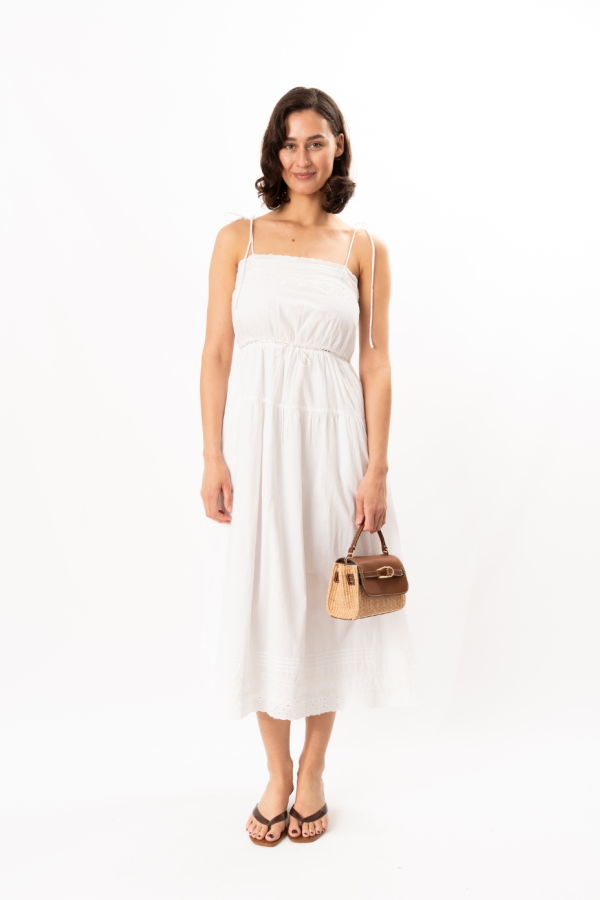 ciao lucia Petra Embroidered Cotton Dress - White