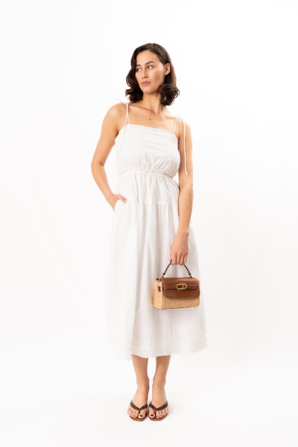 ciao lucia Petra Embroidered Cotton Dress - White