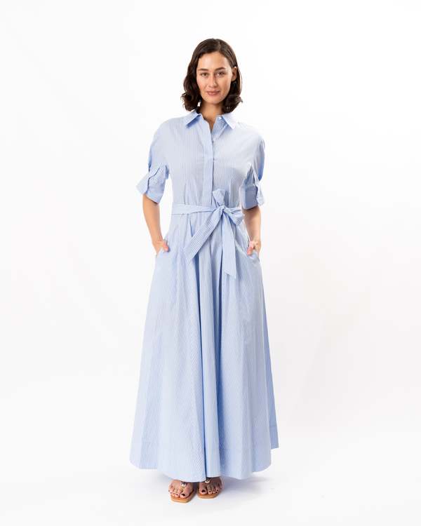 jonathan simkhai shirt dress SIMKHAI Crissy Cotton Poplin Dress | Blue | Size L