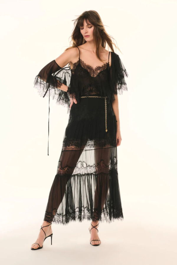 LoveShackFancy Aureline Skirt - Black