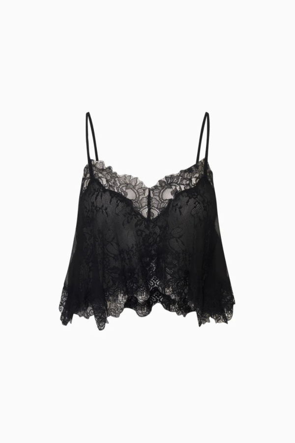 LoveShackFancy Elysia Top - Black