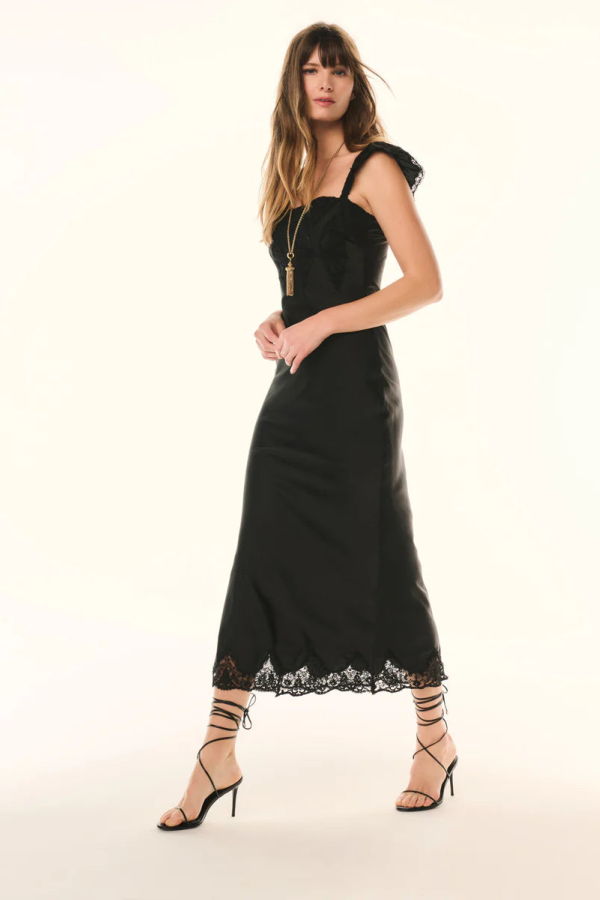 LoveShackFancy Karmine Dress - Black