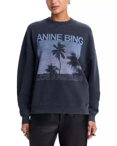 ANINE BING Vintage Bing Sweatshirt in Heather Grey & Blue | REVOLVE ANINE BING Vintage Bing Sweatshirt in Heather Grey & Blue | REVOLVE