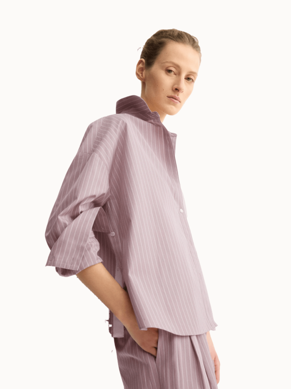 Arlo Mott Watts Side Button Shirt - Rose Stripe