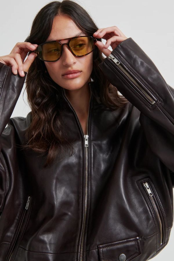 Second Female Boston Leather Jacket - Fudge