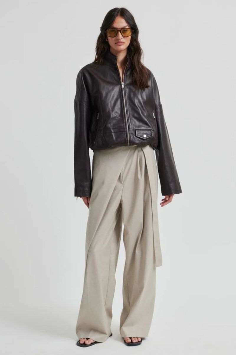 Second Female Boston Leather Jacket - Fudge