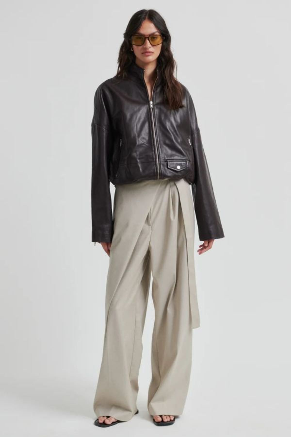 Second Female Boston Leather Jacket - Fudge - Image 3 of 8