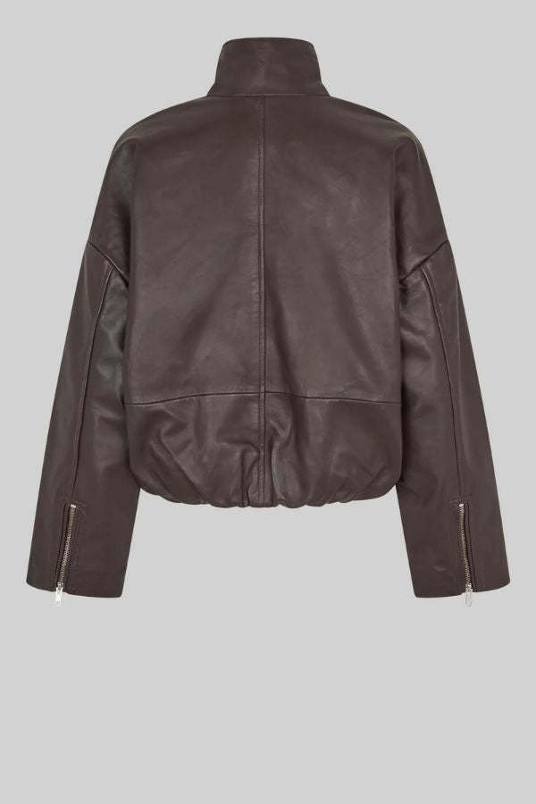 Second Female Boston Leather Jacket - Fudge