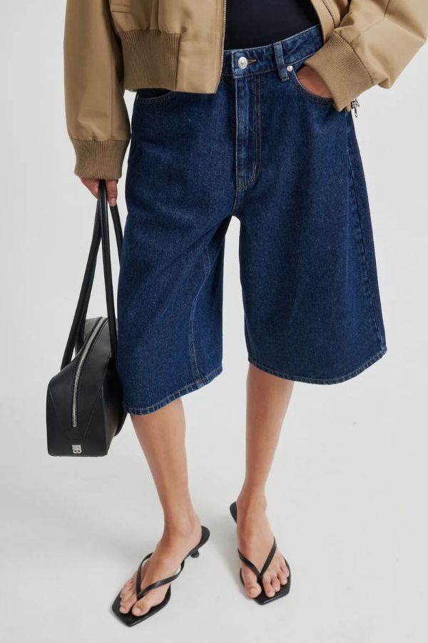 Second Female Columbo Denim Shorts - Dark Blue Denim