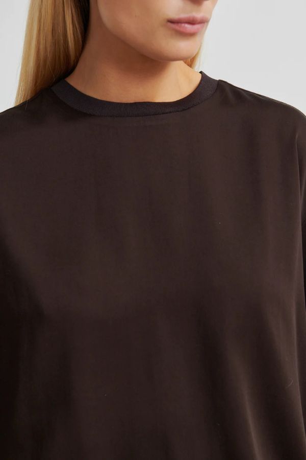 Second Female Samanta Short Sleeve T-Shirt - Chocolate Torte