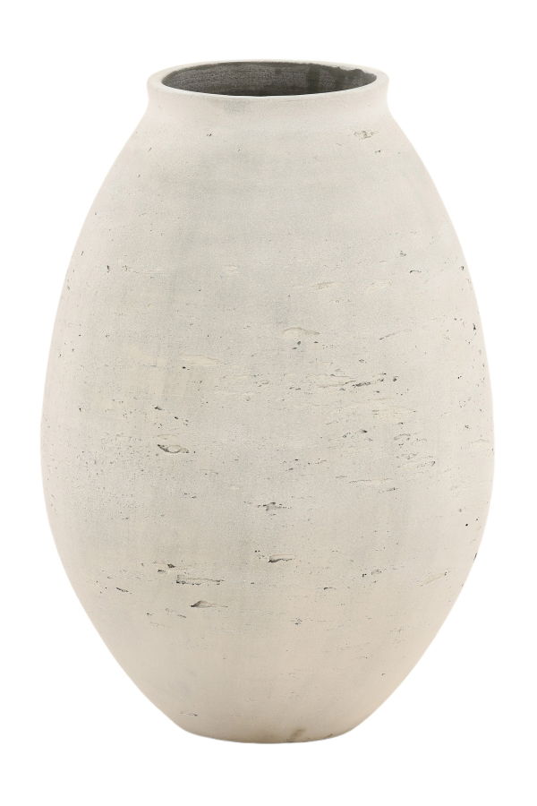 Dovetail Furniture Althea Cement Outdoor Vase - Antique White