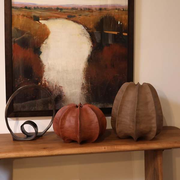 Dovetail Furniture Aritzia Ribbed Terracotta Decorative Vase - Light Brown