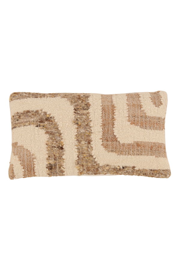 Dovetail Furniture Cairo Handwoven Jute & Wool Lumbar Pillow - Sand