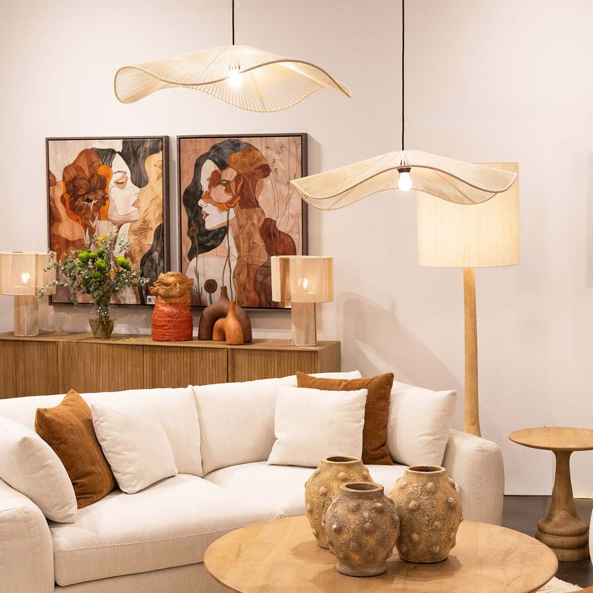 Dovetail Furniture Celia Cotton Rope Pendant Light - Image 3 of 3