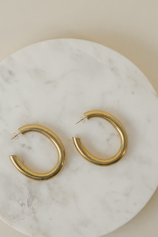 Laura Lombardi Curve Earrings - Brass Laura Lombardi Curve Earrings - Brass