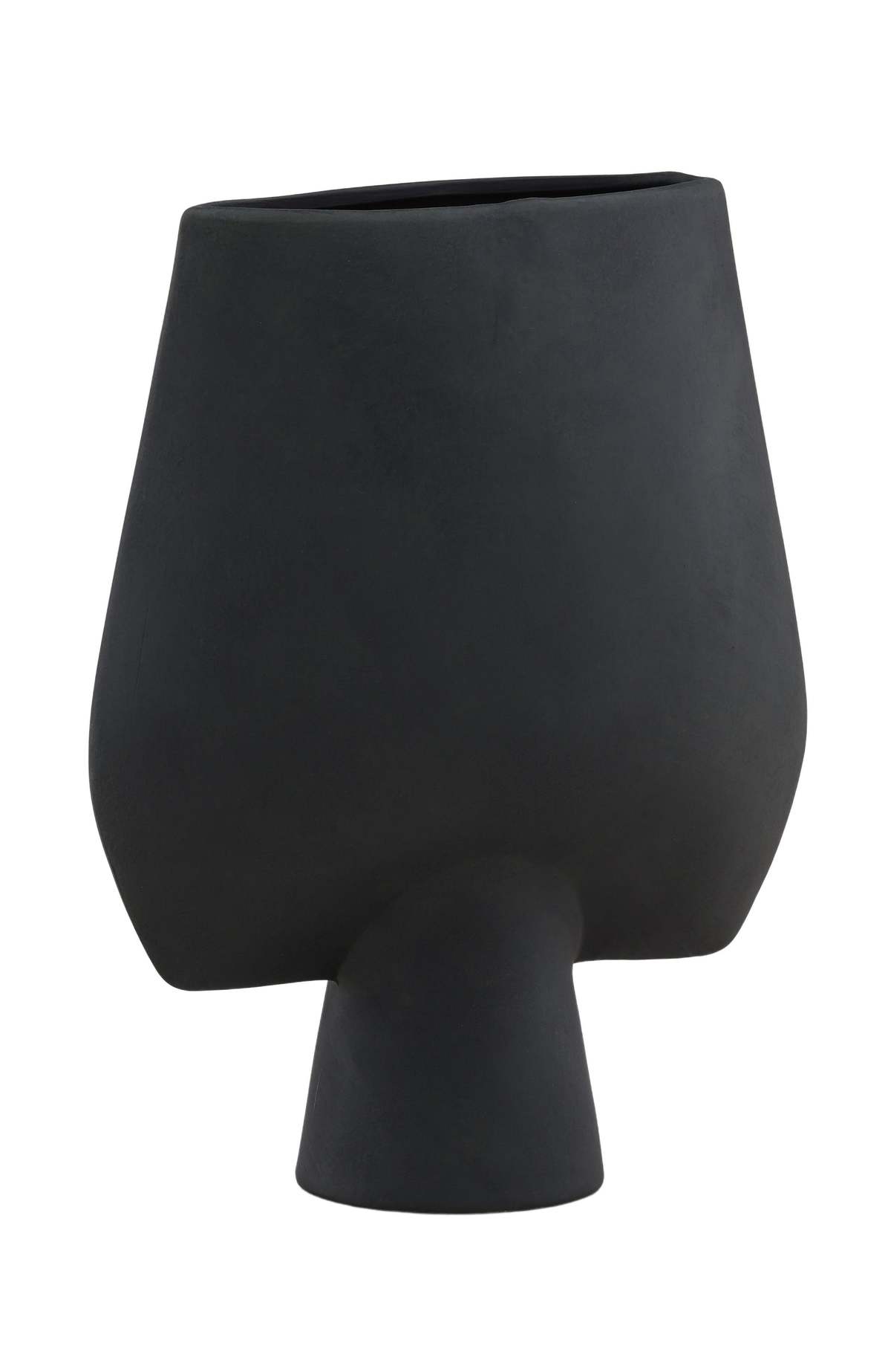 Dovetail Furniture Darius Sculptural Terracotta Decorative Vase - Black - Image 1 of 3