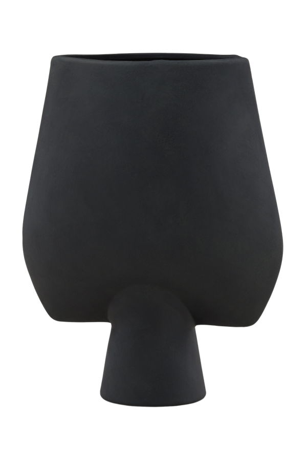 Dovetail Furniture Darius Sculptural Terracotta Decorative Vase - Black