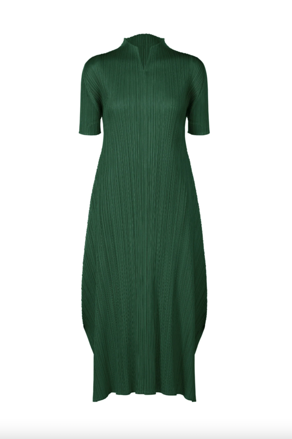 Pleats Please by Issey Miyake March Monthly Colors Dress - Dark Green