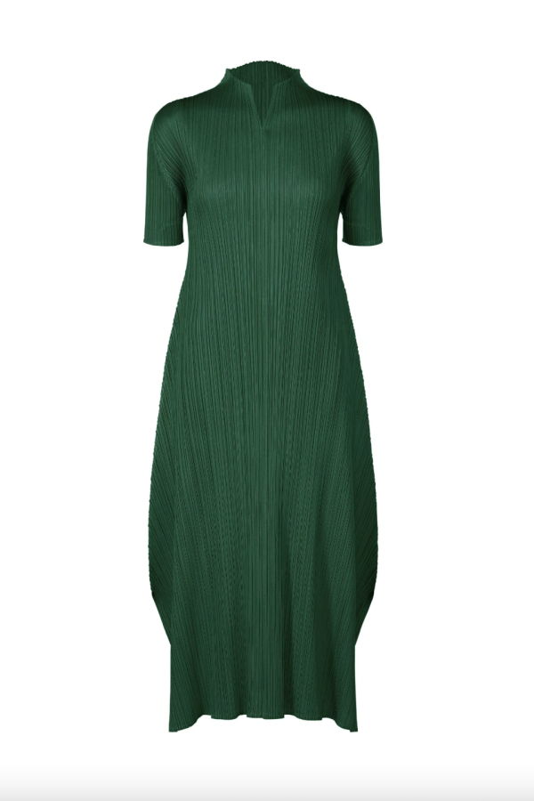 Pleats Please by Issey Miyake March Monthly Colors Dress - Dark Green