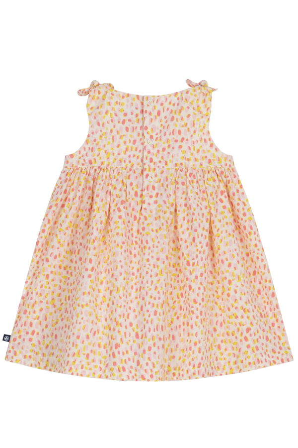 KIDS Petit Bateau Baby Pink And Yellow Dot Print Dress