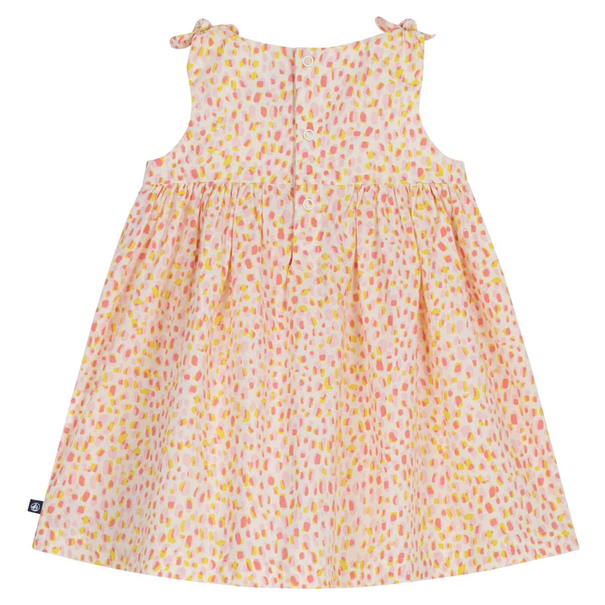 KIDS Petit Bateau Baby Pink And Yellow Dot Print Dress - Image 2 of 6